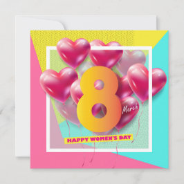 Kvinndagen i lycklig! Den 8 mars Internationell He Inbjudningar