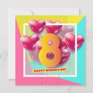 Kvinndagen i lycklig! Den 8 mars Internationell He Inbjudningar