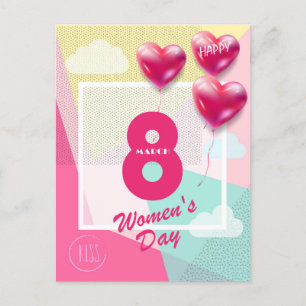 Kvinndagen i lycklig! Den 8 mars Internationell He Vykort