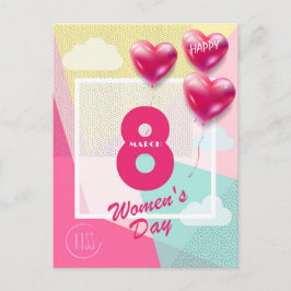 Kvinndagen i lycklig! Den 8 mars Internationell He Vykort
