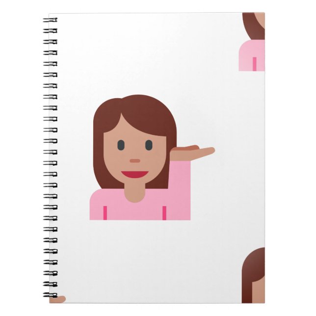 kvinnemoji anteckningsbok med spiral (Framsidan)