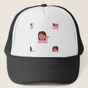 kvinnemoji keps