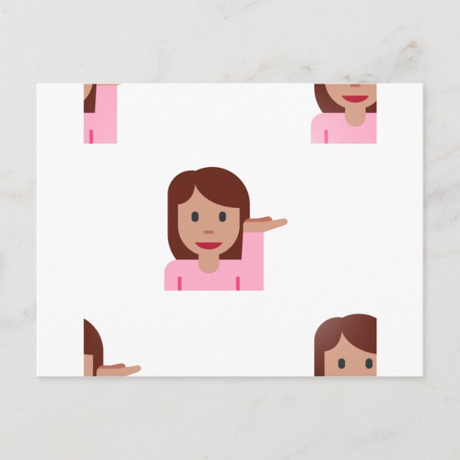 kvinnemoji vykort (Framsida)