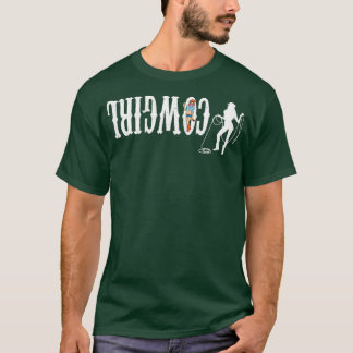 KVINNENS Cowgirl Cowboy Saddle bakåt T Shirt