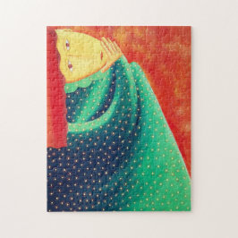 Kvinnig Contemporary Art Akrylmålning Pussel