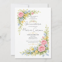 Kvinnlig akvarell Blommig Quinceanera tiara