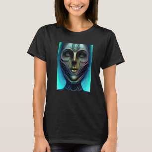 Kvinnlig Alien Cyborg Besökare från en Organisk Gr T Shirt