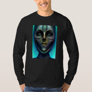 Kvinnlig Alien Cyborg Besökare från en Organisk Gr T Shirt