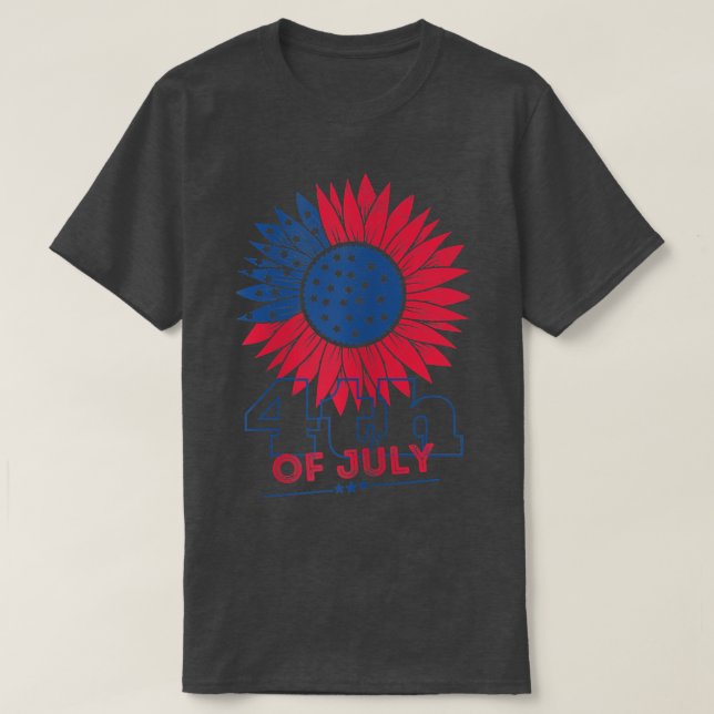 Kvinnlig amerikansk patriot 4:e juli Solroscele T Shirt (Design framsida)
