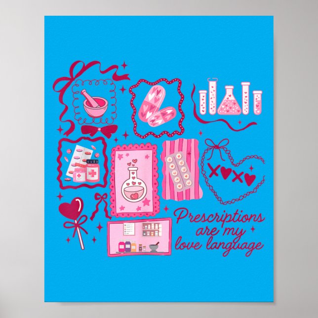 Kvinnlig apotekstekniker Valentinsrecept Poster (Framsidan)