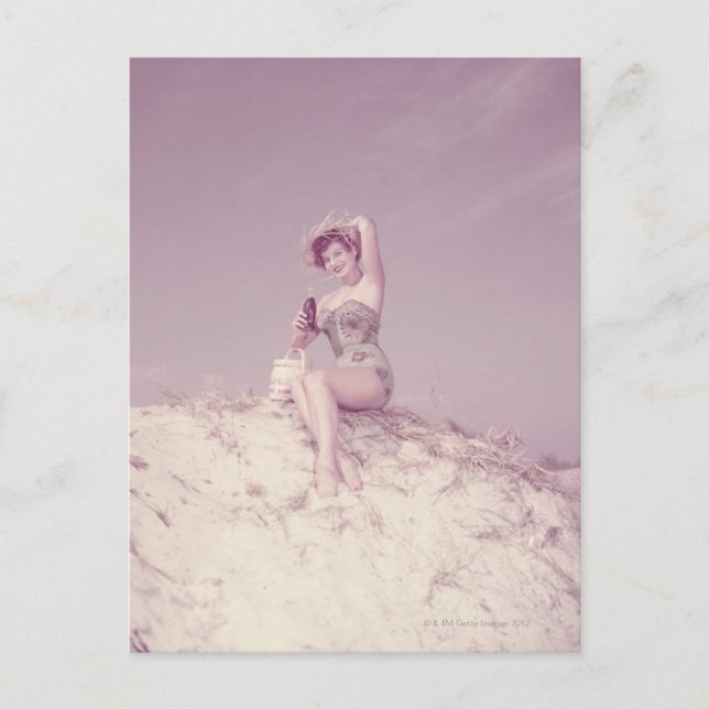 Kvinnlig avslappning på båge vykort (Framsida)