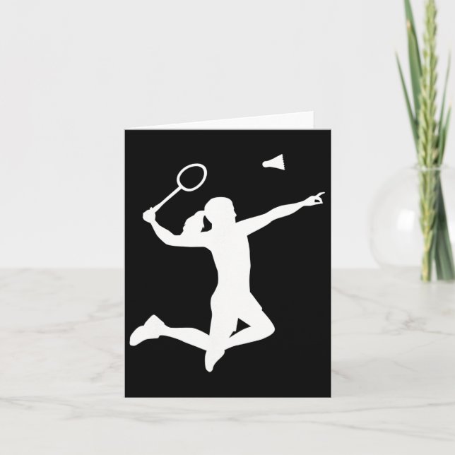 Kvinnlig badmintonspelare  kort (Framsida)