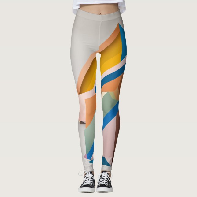 kvinnlig baljväxt med geometrisk utformning leggings (Framsida)