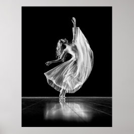 KVINNLIG BALLETDANCER - SVART OCH VITT POSTER
