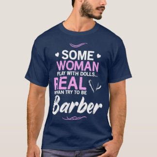 Kvinnlig barbernyttigt design för gift t shirt