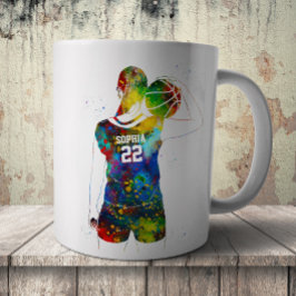 Kvinnlig basketspelare kaffemugg