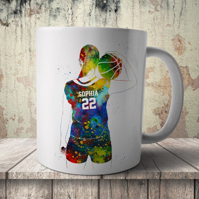 Kvinnlig basketspelare kaffemugg (Skapare uppladdad)