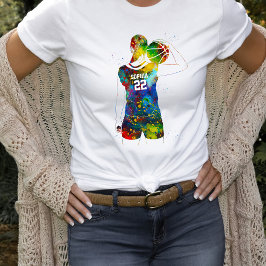 Kvinnlig basketspelare t shirt