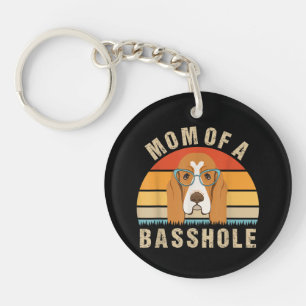 Kvinnlig Basset Hound Presenterar Rolig Mamma Till