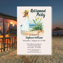 Kvinnlig Beach- och Blommig Tema Pensionärsfest
