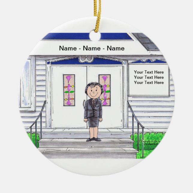 Kvinnlig begravningsentreprenör - julgransprydnad keramik (Framsidan)