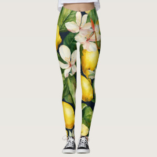 kvinnlig bensin i gult och grönt av citron leggings