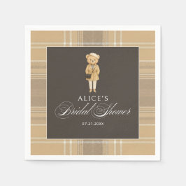 Kvinnlig Björn Beige Bröllopsdusch Pappersservett