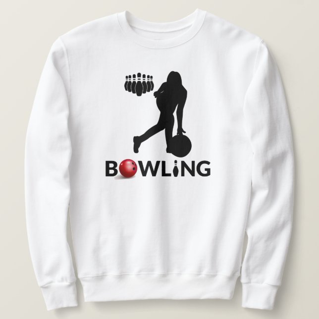 Kvinnlig Bowlingskjorta Lång Ärmad Tröja (Design framsida)