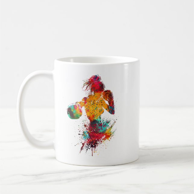 Kvinnlig boxare kaffemugg (Vänster)