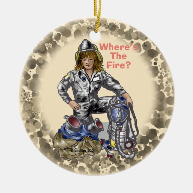 Kvinnlig brandman ornament (Framsidan)