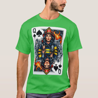 Kvinnlig brandman som spelar sades t shirt