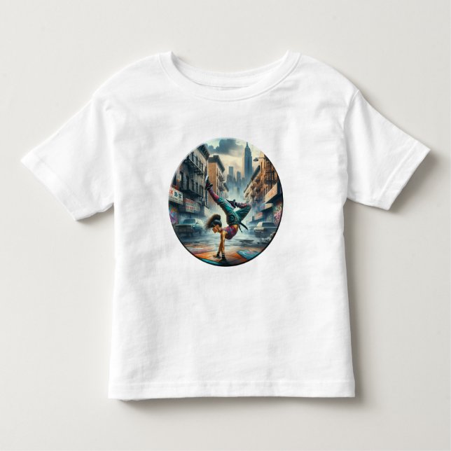 Kvinnlig breakdancer NYC – Urban B-Girl Art T Shirt (Framsida)