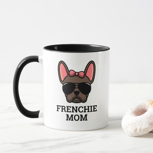 Kvinnlig Brun Fransk Bulldog Frenchie Hundmamma Mugg (Med munk)