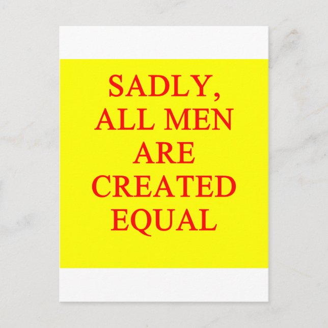 kvinnlig chauvinist gris vykort (Framsida)