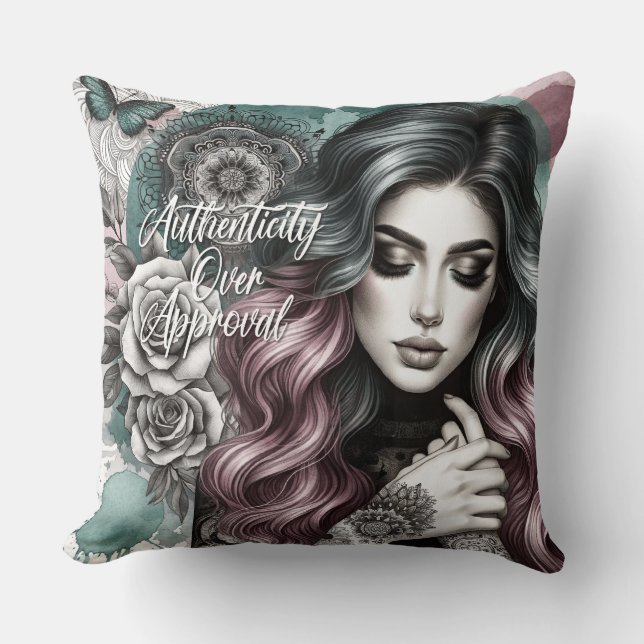 Kvinnlig daglig bekräftelse kudde (Framsida)