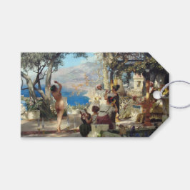 Kvinnlig dansing bland daggers presentetikett