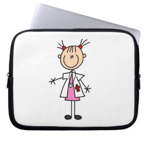 Kvinnlig doktorstick figur laptop sleeve