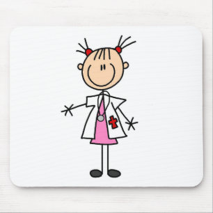 Kvinnlig doktorstick figur musmatta