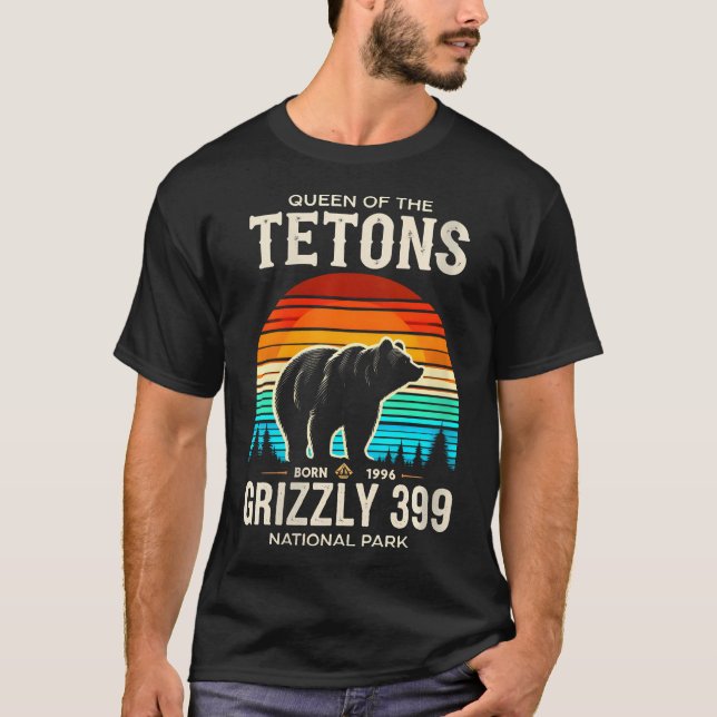 Kvinnlig drottning av Tetons Grizzly 399 Pa T Shirt (Framsida)