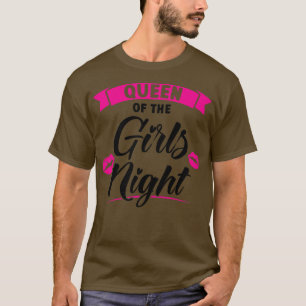 Kvinnlig drottning på tjejkvällsfest damer brud t shirt