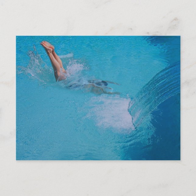 kvinnlig dykning vykort (Framsida)