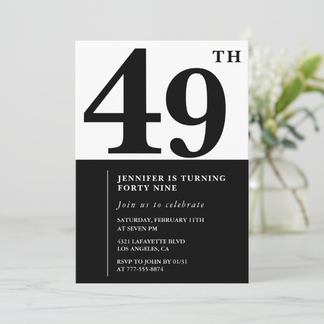 Kvinnlig Elegant 49-års inbjudan Svart  (Stående Fram)