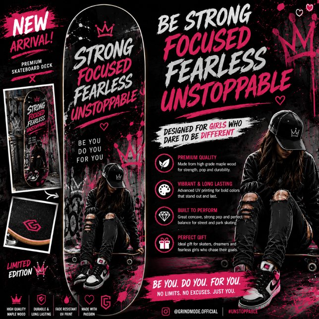 Kvinnlig Empowerment Gatuart Skateboard Design (Skapare uppladdad)