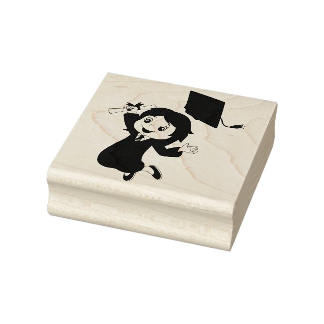 Kvinnlig examen gummistämpel stämpel (Stämpel)