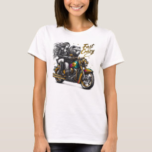 Kvinnlig Fatal på Två Hjul T Shirt