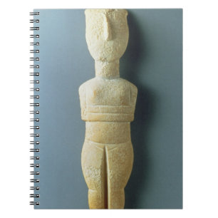 Kvinnlig figurine, tidiga Cycladic, c.2800-2300 BC Anteckningsbok Med Spiral