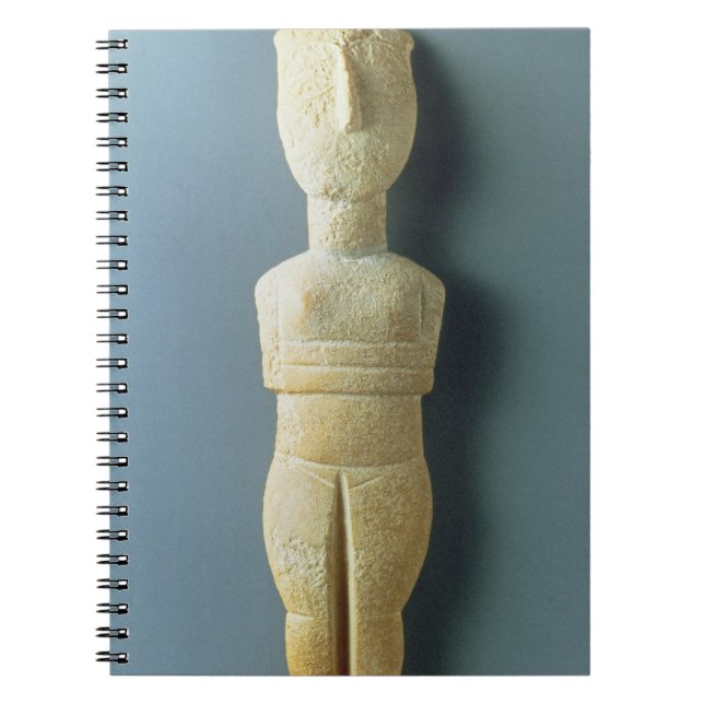 Kvinnlig figurine, tidiga Cycladic, c.2800-2300 BC Anteckningsbok Med Spiral (Framsidan)