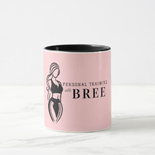 Kvinnlig Fitness Personlig Träning Minimalistisk R Mugg