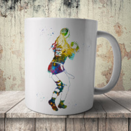 Kvinnlig flaggfotbollsspelare kaffemugg