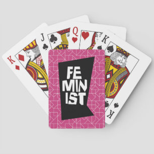 Kvinnlig flicka för feministiska kvinnor mig för casinokort